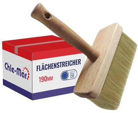 Chle-Mar - Malerpinsel Flächenstreicher 190mm – Lackpinsel, Paint Brush & Ölpinsel für Wandfarbe & Lack – Breiter Lackierpinsel & Maler Pinsel