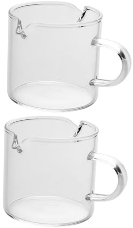 balacoo 2 Stück Espressogläser aus Hitzebeständigem Glas mit Doppelausguss 100ml Fassungsvermögen Bruchsicher für Office und Zuhause als Stilvolles Kaffeezubehör