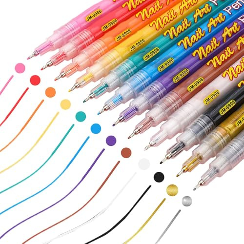Yongmcxhhj Nagellack Stifte schnell trocknend | 12 Stück Acryl Lack - Schnelltrocknende Nagel Zeichenstifte,Für Salon Zuhause Party Damen Mädchen Teens Mütter Urlaub Halloween Hochzeit Sommer Frühling