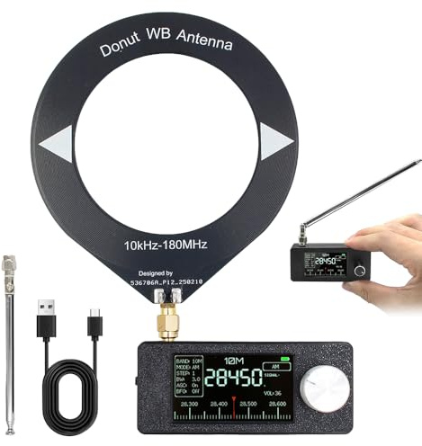 Wxeadu Radio Mini SI4732, Radio de Onda Completa 0.5-108MHz con Controlador ESP32-S3 y Chip SI4732, Pantalla IPS 1.9 Pulgadas,Antena Telescópica e Interna para Recepción AM/FM/LSB/USB, Carcasa 3D PETG