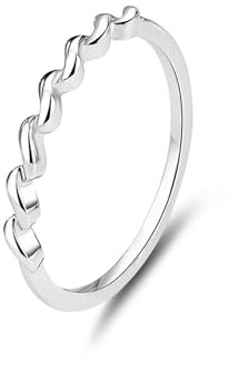 Whoiy Ohne Stein 375 Weissgold Ring, Trauringe 9k Echt Gold Zart Bandringe Schlicht Hochzeits Ringe Ohne Stein Damenringe Gr. 54 (17.2)