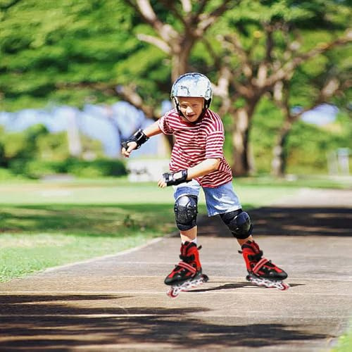Inline Skates für Kinder und Erwachsene,Kinder Inliner, Kids-Inliner verstellbare Inline-Skates für Erwachsene und Jugendliche, Renndesign für Damen Herren Größe S – Rot（27-32）