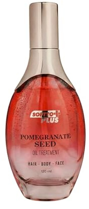 Softto+Plus Granatapfelöl – Haaröl, Gesichtsöl & Körperöl, Anti-Aging & Glow Effekt, mit Granatapfelkernöl & Vitamin E, Feuchtigkeit, Detox Pflege für Haut & Haare, 120 ml