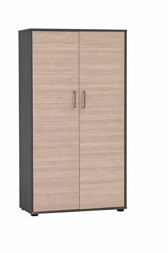 Schildmeyer Aktenschrank Metz 702091, anthrazit/Canello Eiche Dekor, 80 x 38,2 x 150 cm