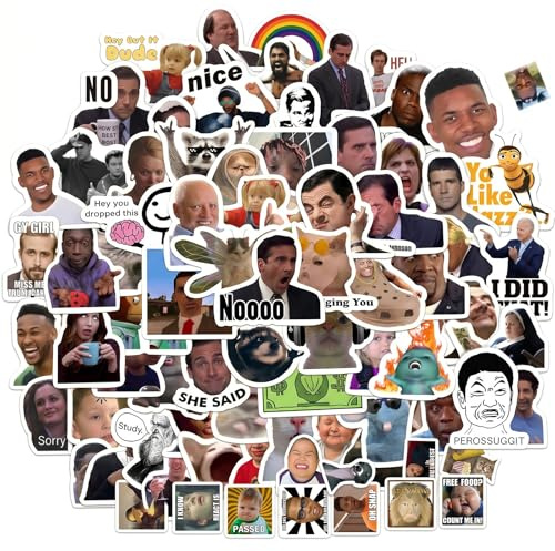 BCHMN 200 Stück Meme Sticker Set, Lustige Aufkleber für Erwachsene & Teens, Wasserfeste Vinyl Sticker für Laptop, Skateboard, Wasserflasche, Katzen Meme Sticker & Coole Motive, Dekoration Geschenk