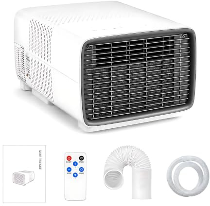 Aire Acondicionado Personal de 280W, Mini Unidad de Aire Acondicionado Portátil con Compresor para Mosquitera, Cubículo y Espacios Reducidos, Bajo Consumo y Deshumidificación Independiente