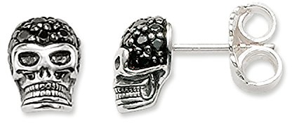 Thomas Sabo Damen Ohrringe Ohrstecker Totenkopf geschwärzt 925 Sterling Silber H1772-051-11