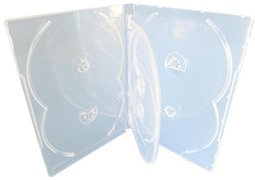 Media Replication CD/DVD/BLU RAY 14mm Clear DVD 6 Way Case for 6 Disc (Pack of 25)
