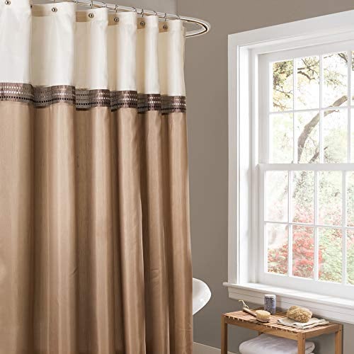 Lush Decor Terra Rideau de Douche, Beige/Ivoire, 72 inches x 72 inches