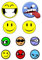 AWS 10 Aufkleber Emoticons Smiles Gefühle aus wasserdichtem Vinyl für Auto Motorrad in 2 Größen Tuning Car Vinyl Smiley (A3 Bogen)