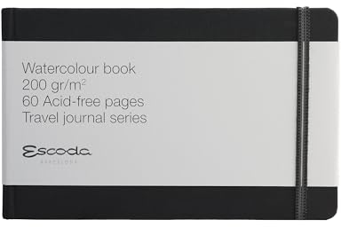 ESCODA Block Watercolor Paper A6 - Horizontal Landscape Travel Journal Sketchbook Notebook Professional Size 21x13,5cm 200 gr 60 Sheets Fine Grain Series L 200-20