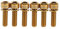 Dioche Fahrrad Vorbau Schrauben, Titanlegierung M5 x 18mm Schrauben mit Unterlegscheiben für Fahrradvorbau (6 Stück)(Gold)