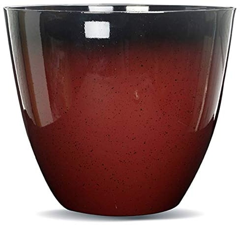 Gr8 Garden Large Round Glazed Effect Egg Cup Planter Patio Flower Plant Pot Tub[Red]