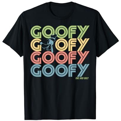 Disney Goofy Head Portrait Name Stack Graphic T-Shirt T-Shirt