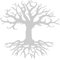 Samunshi® Wandtattoo Yggdrasil Wandaufkleber Wandsticker Aufkleber 20 x 20cm silbermetalleffekt