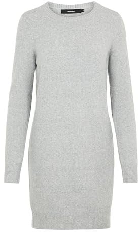 VERO MODA Mini Strickkleid Meliert Langarm Rundhals Regular Fit Kleid Kurz Basic Oberschenkellang VMDOFFY