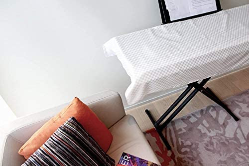 Clairevoire universelles Keyboard & digitales Klavier Staubabdeckung [Perlweiss] für 76~88 Tasten | Ständeröffnung | Premium | Doppelbeschichtet für zusätzlichen Schutz 63 X 150cm