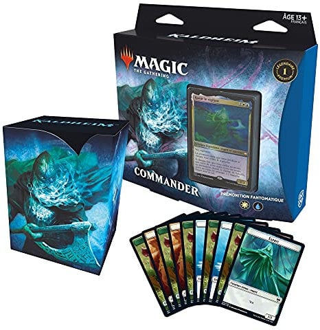 Magic The Gathering Commander Kaldheim – Phantomvorahnung (Deck mit 100 Spielkarten), Blau/Weiß