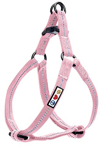 Pawtitas Harnais pour Chien de Grande Taille - Réfléchissant - Réglable - Anti-Traction - Léger - Rose