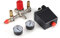 Air Compressor Switch, Pressure Control Switch Valve Manifold Regulator with Double Gauges 90-120PSI for Fast Pressure Reduction