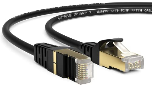 3m CAT 7 Netzwerkkabel Gigabit Ethernet LAN Kabel - 10Gbit/s - Patchkabel - Flexibles Cat.7 Rohkabel S FTP Schirmung mit RJ 45 Stecker Vergoldet - für Router, Modem,Switch, PS4, PS5, Access Point