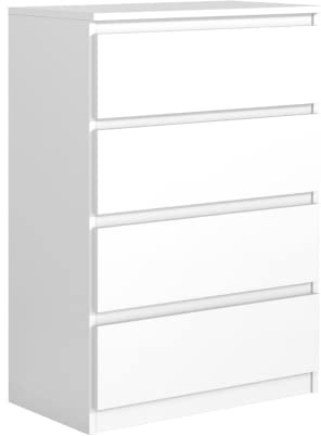 3xE Living Kommode mit 4 Schubladen in Weiß