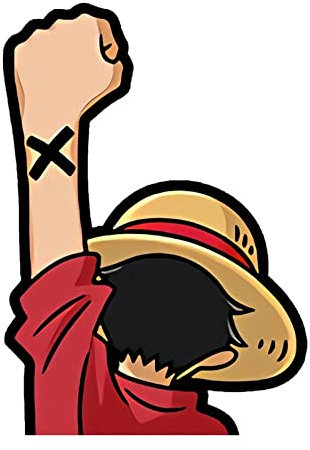 Dawowan for One Piece Luffy Anime Auto-Aufkleber, Laptop, Windschutzscheibe, Auto-Styling, JDM, Vinyl, Autozubehör, wasserdicht, 13 cm (5,1 Zoll)