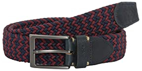 Redbridge Geflochtener Gürtel Elastisch Flexibel verstellbar Unisex Stretchgürtel Bordeaux-Navyblau 95