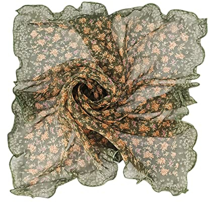 FAIRYGATE Seidenschal Damen Bandana Damen Kopftuch Quadrates Bedrucktes Halstuch Satin Seidentuch Schal 45005