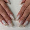24Pcs French False Nails Coffin Medium Length Fake Nails Star Artificial Full Cover Press on Nails White Pearls Ballerina Acrylic Stick on Nails for Women Girls Nail Art DIY