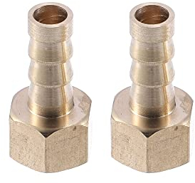 A ABSOPRO 2 Pcs Raccord Cannelé 1/4 BSP Femelle Filetage Raccord Laiton 8mm Connecteur Tuyau