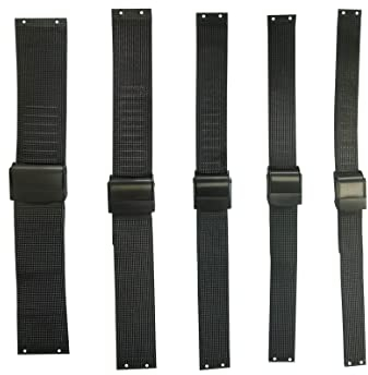 NZZXTO Replacement Stainless Steel Watch Band for Skagen Bering Unisex Watches with Screw,Fits More Sizes (14mm Black Hole pitch 7mm