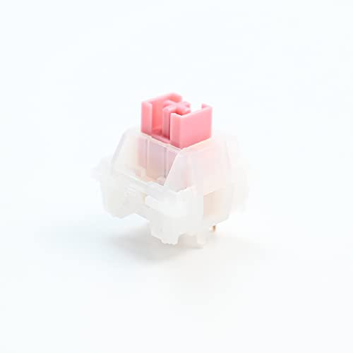 DucKey Outemu Jade Switch, Linear/Clicky/Silent Tactile Lubed RGB 5Pin MX Switch For Mechanical Keyboard (Color : Linear Pink Jade, Size : 90Pcs)