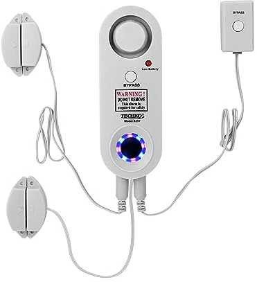 Techko S287 Alarme de piscine stroboscopique pour enfants, animaux domestiques, conforme à la norme UL 2017, résistante aux intempéries, lumières stroboscopiques LED et système d'alarme 115 dB avec