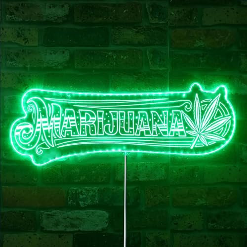 ADVPRO Marihuana Hanfblatt High Life RGB Dynamic Glam LED-Schild – Schnittform – intelligente 3D-Dekoration – mehrfarbige Beschilderung st06s21-fnd-i0046-c