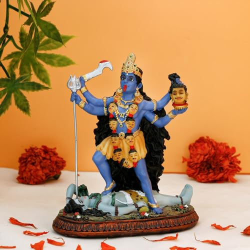 Hindu-Gott Kali Ma Statue - Indien Göttin Kali Bhavatarini Zerstörer Statue Dekorative Hindu-Göttin der Zeit und des Todes Figur Murti Diwali Pooja Geschenke Home Office Tempel Mandir Altar Puja