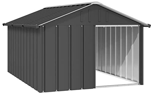 NITCA Casetta per Cani, Canile da Esterno, Box da Giardino Recinzione, Gabbia in Acciaio Zincato, 116.5 x 153 x 81.5 cm Antracite