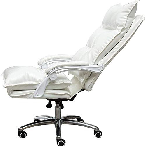 sjdoPulse Office Chair Office Chair, Pu Leather Padding Desk Chair with High Back Large Seat And Tilt Function Bearing Weight 150Kg Gaming Office Chair,Green,White Office Chairs for Home Lofty