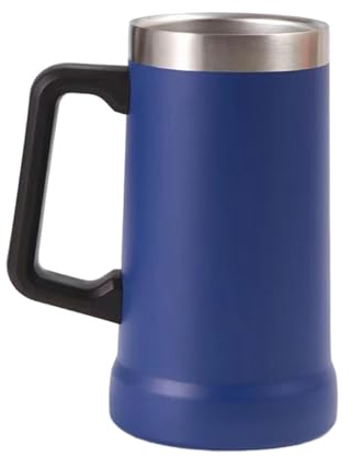 curfair Jarra de cerveza de acero inoxidable de 700 ml con aislamiento térmico de doble pared, vaso térmico para bebidas frías, inastillable, aventura, beber azul