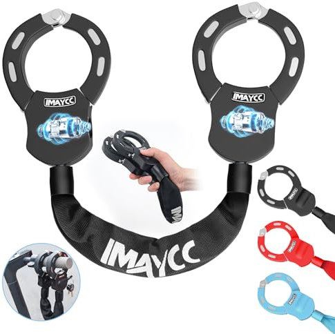 IMAYCC Nuovo lucchetto per scooter elettrico, serratura a mano con chiave, serratura per scooter E con manicotto di bloccaggio in gomma, alta sicurezza, ideale per scooter elettrico, bicicletta,