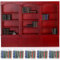 Chivertion Bibliothèque miniature en bois à l'échelle 1:12 avec 48 livres de miniatures, mini bibliothèque - Cadeau (rouge)