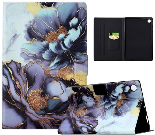 Mldjomid Custodia Cover per Samsung Galaxy Tab A8 10.5 Pollici (SM-X200/X205), Custodia Protettiva Magnetica Flip Cover con Sonno Sveglia per Tablet Samsung Galaxy Tab A8 2021-Fiore di Peonia