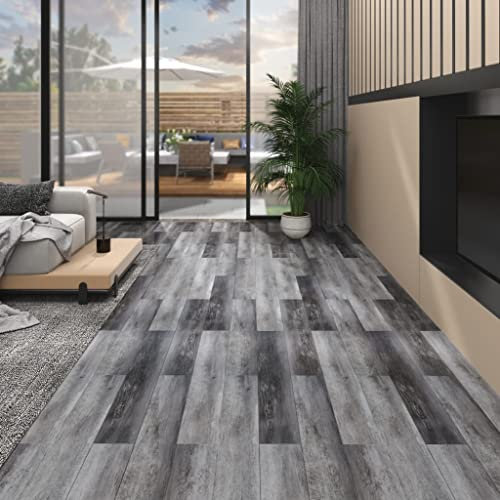 Baumaterialien, Bodenbelag & Teppich, nicht selbstklebend, PVC-Bodenbelag, Dielen, 5,26 m², 2 mm, glänzend grau