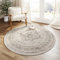 HUGEAR Vintage Waschbarer Teppich Rund 150cm Runder Wohnzimmer Schlafzimmer Beige Rutschfester Tepich Kurzflor Schlafzimmer Carpet Living Room Bedroom Esszimmer Teppiche Büro