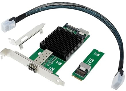 Vocdikficy Carte Réseau Serveur M.2 10G M.2 M X520-DA1 10G SFP+ Fibre Optique Carte Réseau Serveur Informatique Industriel Puce JL82599EN
