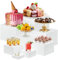 Alzatine per Allestimenti, Set di 8 Alzate per Buffet, Espositore da Buffet per Aperitivo, Alzata per Dolci in Acrilico per Torte, Dessert, Gioielli, Supporto Cubico Annidabile Bianco （3-10in）