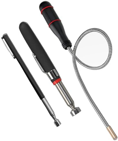 Magnet Teleskopstab Flexibel, 3 Stück Magnetstab Teleskop, Werkzeug Flexibler Magnetheber, Teleskopmagnet Stabmagnet Ausziehbar Magnetstab, Flexibler Magnetheber Magnetstabgreifer