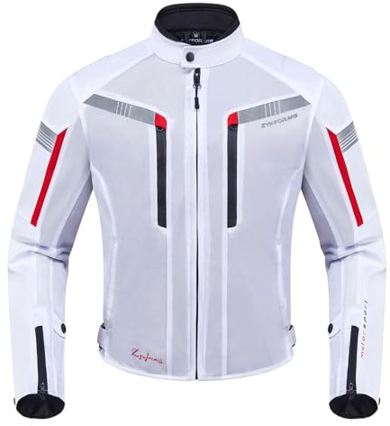 Zyxformis Giacca Moto Estiva Uomo in Mesh Traspirante con CE Protezioni