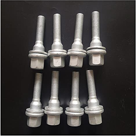 Goujon De Roue,Ecrou Antivol M12 X 1.25 Roue Longues Longues Boulons De Siège Plat Lave-Linge Pneus Utilisation Adaptée pour Citroen Peugeot 301 3008 308 406 607(8 PCS)