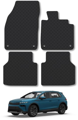 Skoda Elroq (2025+) 3mm Rubber Car Mats | Tailored Fit Durable Floor Mats Full Coverage Protection Waterproof Accessories Easy Clean Anti Slip Made in the UK